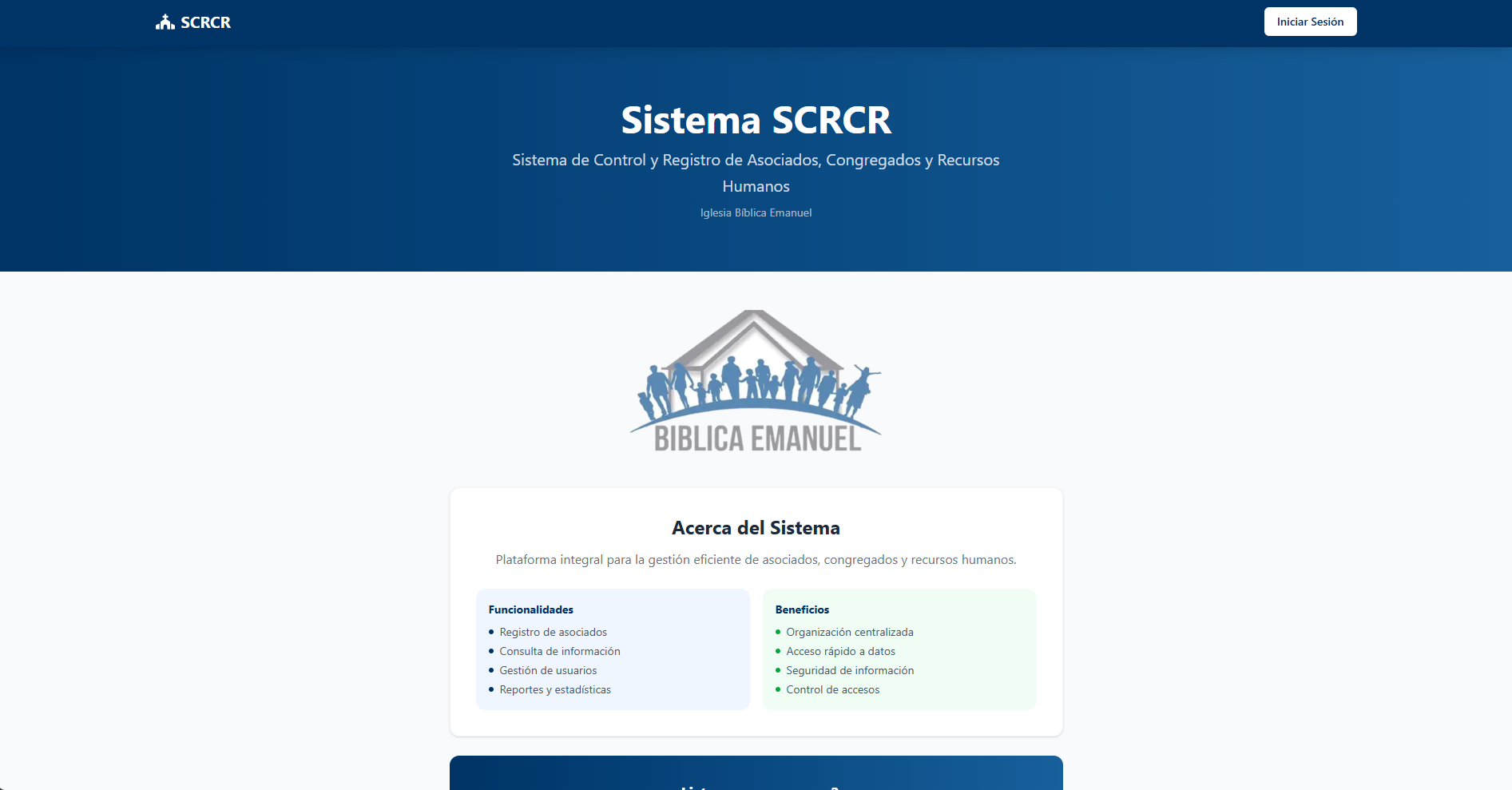 Sistema SCRCR — Iglesia Emanuel — captura 1